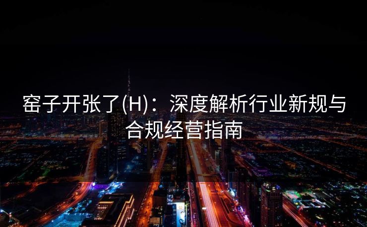 窑子开张了(H)：深度解析行业新规与合规经营指南